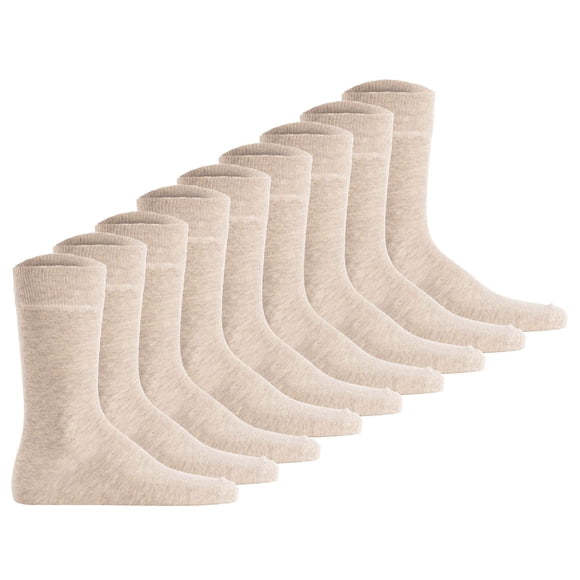 Hudson Unisex Sneaker Socks, 9-Pack - Simply, Short Socks, Solid Color Beige mottled 35-38 (UK 3-5)