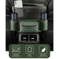 thumbnail image 2 of Army Green Leather Car Console Organizer - Multifunctional Armrest Box Storage Bag with Partition Design, Vehicle Interior Accessories for Storage, Size 14.2 x 10.2 x 7.1 inches, 12.7oz, 2 of 6