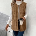 thumbnail image 2 of HAiming Womens Winter Fleece Vest Crewneck Sleeveless Open Front Cardigan Fuzzy Warm Jacket with Pocket, 2 of 8