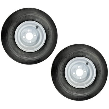 Deux Pneus de Voiturette de Golf sur Jantes 18 X 8,5 X 8 18-850-8 18x8,50-8 Blanc 4 Écrous 18 Po