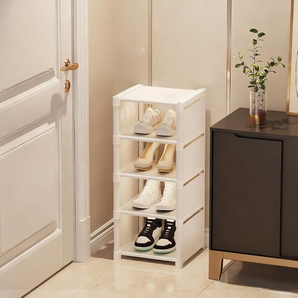 Étagère à Chaussures Gain de Place - Étagère de Rangement Réglable Empilable pour Entrée, Dortoir et Appartement, Organisateur pour Chaussures, Pantoufles et Espadrilles, Tour d'Armoire à Chaussures en Plastique pour l'Organisation de la Maison