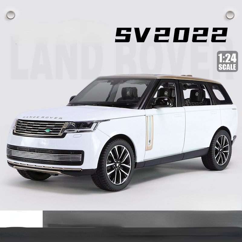 1:24 2022 Land Rover Range Rover SV SUV Alloy Model Car Toy Diecasts Casting Sound and Light Car Toys For Children Vehicle C523 White No box