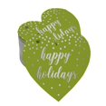 thumbnail image 1 of Inkdotpot 100 Pack Happy Holiday Favor Paper Tag Craft Real Silver Foil Hang Tag, 1 of 6