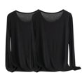 thumbnail image 1 of MeetoTime 2 Pcs Hauts à Manches Longues pour Femmes Col Rond Basique T-Shirt Doux Grande Taille T-Shirts Confortables X-6X, 1 of 2