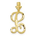 thumbnail image 1 of Diamond2Deal 10K Yellow Gold Grooved Letter L Initial Pendant for Women, 1 of 5