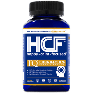 HCF Happy, Calm & Focused - Brain Focus, Attention, Concentration & Mood Supplement (90 Count) - FQ Foundation Amino Acids, Vitamins & Minerals - 100% No Herbal Stimulants - Non-GMO Project Verified