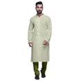 thumbnail image 1 of Atasi Kurta Pyjama de Designer pour Hommes Imprimé Style Angrakha Vêtements d'Été Décontractés, 1 of 5