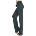 thumbnail image 1 of CFLVAEK Modal Yoga Pants Women Plus Size Tummy Control with Drawstring Athletic Solid Wide Leg Jogger Pant Stretch Mid Rise Jogging Trousers Casual Full Length Lounge Flare Leggings Dark Gray XXXL, 1 of 7