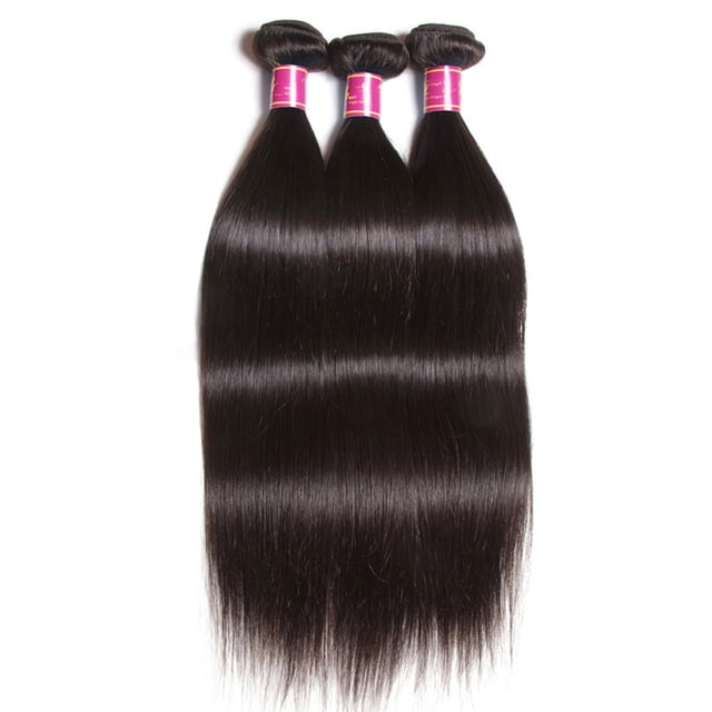Brazilian Straight 3 Bundles Human Hair Unprocessed Human Hair Bundles Straight Natural Black Color Straight Hair Extensions Perruques Extensions de cheveux humains