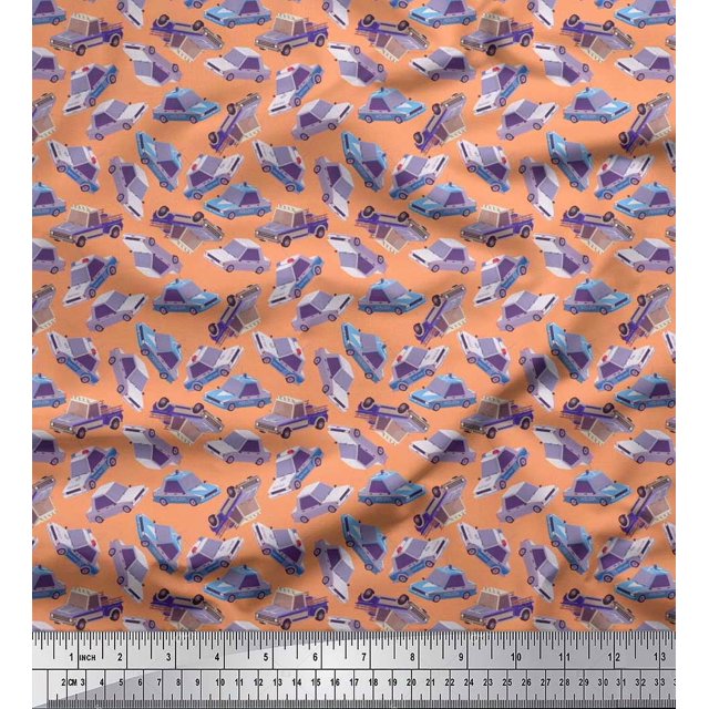 Soimoi Cotton Duck Fabric Car Transport Fabric Prints by Yard 56 Inch Wide