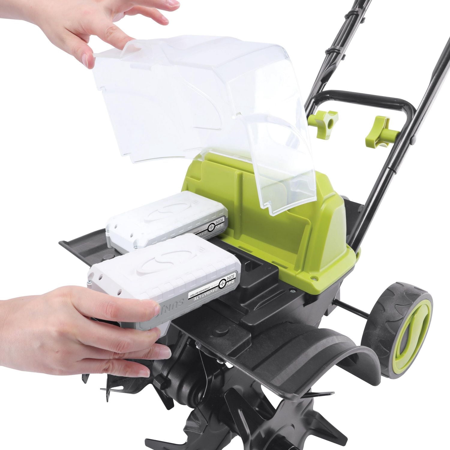Sun Joe 24V-X2-TLR14 48-Volt* IONMAX Cordless Garden Tiller/Cultivator Kit | with 2 x 2.0-Ah Batteries + Dual Port Charger