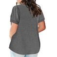 thumbnail image 4 of asjyhkr Plus Size Womens Summer Tops Short Sleeve T Shirts Loose Stretch Soft Comfy Tees Solid Basic Blouses, 4 of 5