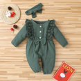 thumbnail image 3 of Combinaison une-Pièce à Manches Longues pour Bébé Fille avec Volants et Nœud, Justaucorps en Coton, Bandeau, Tenues, 3 of 3
