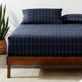 thumbnail image 1 of Bare Home Fitted Sheet - Premium 1800 Collection - Deep Pocket - Ultra-Soft Wrinkle Resistant - King, Grid - Midnight/White, 1 of 5