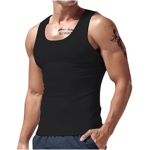 Timegard Hauts d'Entraînement pour Hommes Col Rond Sans Manches Tee-Shirts Confortables Décontractés d'Été