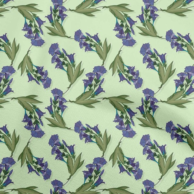 oneOone Silk Tabby Mint Fabric Floral Craft Projects Decor Fabric Printed By The Yard 42 Inch Wide