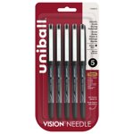 Uniball™ Stylos de balle à aiguille de vision, micropoint (0.5mm), Noir, paquet de 5