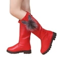 thumbnail image 3 of Bmisegm Chaussures pour Enfants Bottes à Semelle Souple Confortables Bottes Hautes de Mode Bottes de Princesse pour Filles Bottes pour Filles Rouge 2.5, 3 of 9