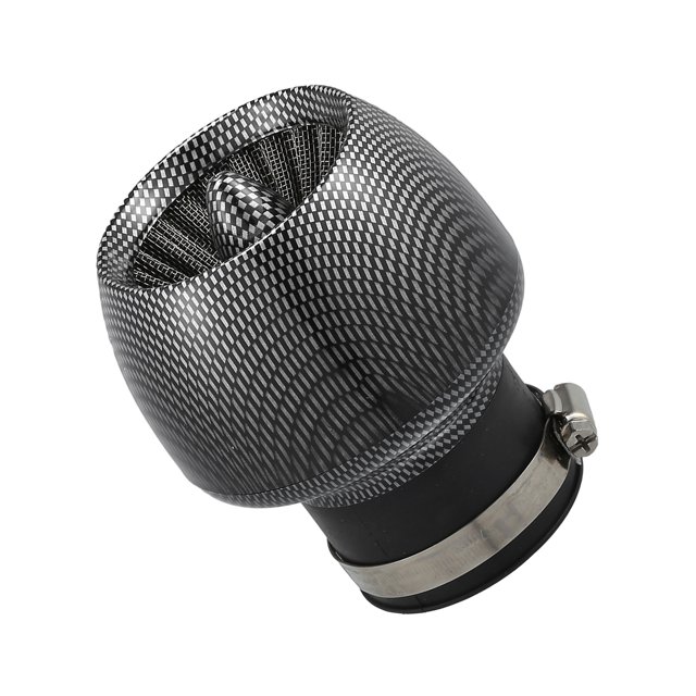 Unique Bargains Motorcycle Air Cleaner Filter / Intake Air Cleaner Filter for Motorcycle / Durable Carbon Fiber Pattern Rubber 28-48mm Straight / 1 Pcs Black