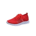 thumbnail image 2 of UKAP Espadrilles pour Femmes à Bout Rond Espadrilles Couleur Unie Ballerines Confortables pour Femmes Rouge 7.5, 2 of 3