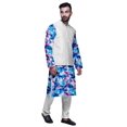 thumbnail image 2 of Atasi Kurta Pyjama Traditionnel Uni à Col Mandarin avec Ensemble de Veste Imprimée, 2 of 3