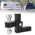thumbnail image 4 of <p>Receiver Hitch Ball Mount, 6in Drop Rise Rustproof Adjustable Trailer Hitch Kit Long Lifespan 12500LBS Capacity  For 2in Heavy Truck GTW Traction Hook Receiver</p>, 4 of 7