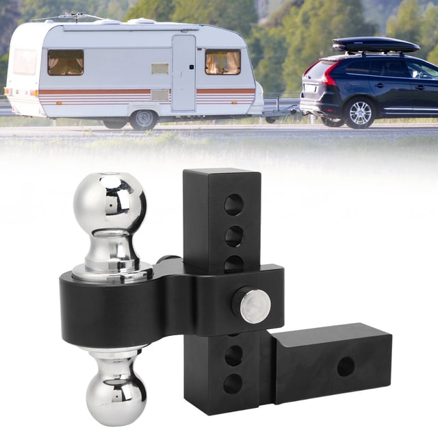 Adjustable Trailer Hitch, 6in Drop Rise, 12500LBS Capacity, Stainless Steel, 2in Receiver, Heavy Duty Truck Tow Hitch Kit For Large Trailers, RVs, Boats