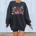thumbnail image 1 of 2023 Chandail en Molleton Oversize pour Femmes Imprimé Ample Col Rond Manches Longues Polaire Chandail Ample Tops pour Femmes, 1 of 8