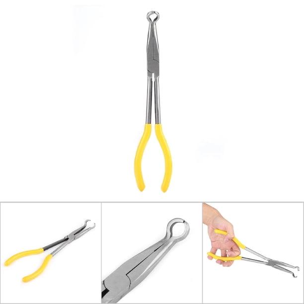 Extra Long 270mm Curved Nose Pliers – 55# Steel O-Shape Tip Needle Nose Pliers For Vehicle Repair, Maintenance & Craft Work