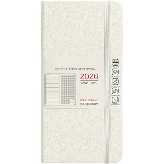 Weloille 2026 Portable Schedule Planner Notebook, 1 Piece Pocket Sized Agenda Book, Simple Design Daily Weekly Monthly Organizer, Office Supplies for Time Management, Work Plan Recording