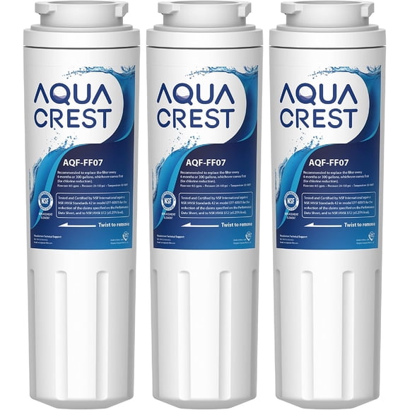 AQUA CREST UKF8001 Refrigerator Water Filter, Compatible with Maytag UKF8001P, Whirlpool UKF8001AXX-750, UKF8001AXX, EDR4RXD1, 4396395, EveryDrop Filter 4, Msd2651heb (Pack of 3)