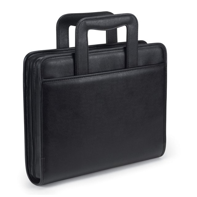 Samsill Professional Padfolio/Portfolio with Zippered Closure Case, 2 Inch Removable Round Ring Binder, Retractable Handles, Interior 10.1” Tab