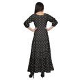 thumbnail image 3 of Moomaya Printed Round Neck 3/4 Sleeve Long Maxi Dress With Drawstring Waist, 3 of 3