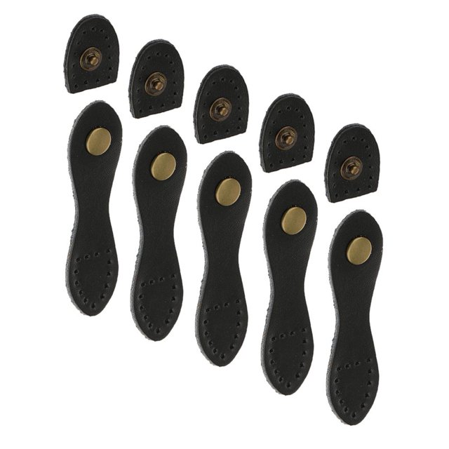 jifeng 5 Sets Black Leather Buckle Purse Hasp Notebook Buttons for DIY Purse Making