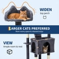 thumbnail image 3 of Yiwa Large 72-Inch Cat Tree, Multi-Level Cat Tower Featuring 6 Scratching Posts, 2 Perches, 2 Cozy Caves, Hammock, and Fun Pom Poms for Indoor Cats, 3 of 7