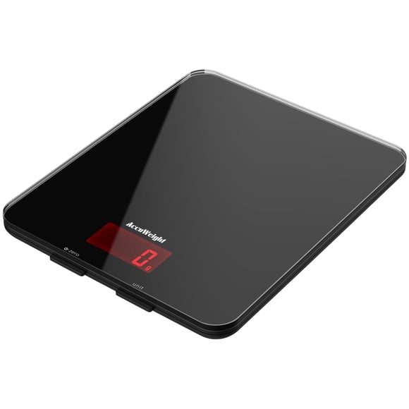 Accuweight 201B Digital Food Scale with Tempered Glass Surface, 5kg/11lb Kitchen Scale with LCD Display, 4 Units & 0.1oz/1g Precision Weight Scale for Baking Cooking Meal Prep