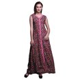 thumbnail image 1 of Bimba Robe Longue Décontractée à Imprimé Floral pour Femme, Col en V, Sans Manches, Fente avant, Style Bohème - Xxx-Grand, 1 of 5