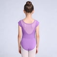 thumbnail image 3 of Girls' Solid Color Short Sleeved Round Neck Dance Practice Uniform Children's Jumpsuit in Medium and Large, 3 of 6