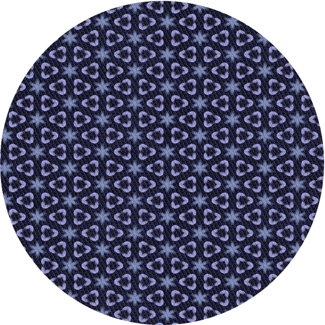 Ahgly Company Tapis Rond Lavable en Machine Intérieur Transitionnel Bleu Nuit, 7 Pieds Rond