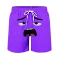 thumbnail image 3 of Wo-Fusoul Swim Trunks for Boys and Girls, 5-14 Years, Solid Color with Cute Expression Print, Breathable Summer Shorts with Pockets for Beach, Home, or Pool, 3 of 6