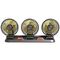 thumbnail image 1 of Car USB Triple Head Fan - 360° Adjustable, 12V/24V Compatible, Silent Cooling for Trucks/SUVs/RVs (Black), 1 of 3
