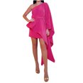 thumbnail image 2 of Gspmoly Robes d'Été pour Femmes 2025, Mode Femmes Aguichant d'Été à une Épaule à Manches Courtes Robe Mini Robe de Cocktail Économies d'Été Liquidation, 2 of 7