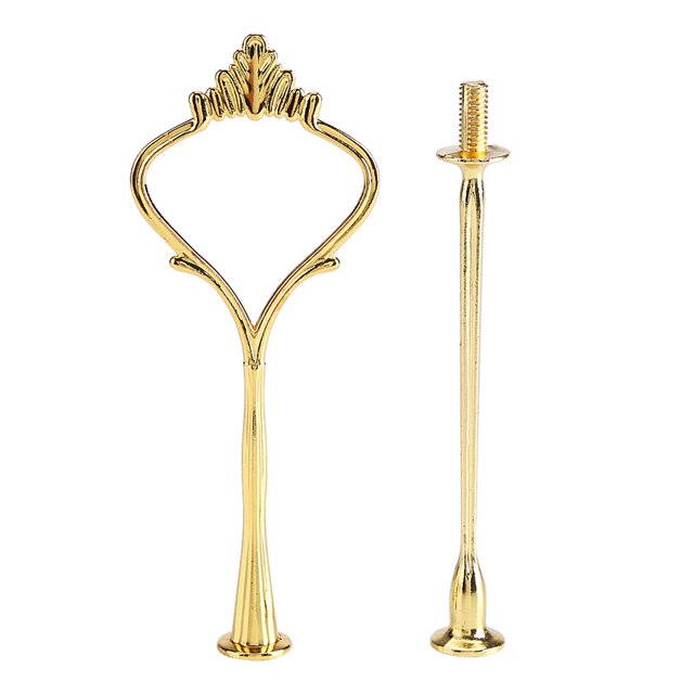 Cake Plate Stand Handle, Multi Tiers Tray Fruit Hardware 10 Set Fitting Rod Holder 3 Tiers Crown Silver Holder Fruits for Wedding Party Birthday Silver 3 Tiers