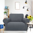 thumbnail image 1 of PiccoCasa Stretch Sofa Slipcover Washable Furniture Covers for Dogs Dark Gray Small, 1 of 7
