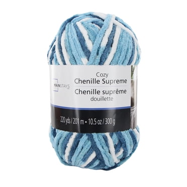 MAINSTAYS Cozy Chenille Supreme Yarn - Denim Blue, 300 g (10.5 oz)