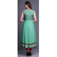 thumbnail image 4 of Bimba Robe Anarkali Damassée Vert Aigue-Marine Col Mandarin Sans Manches Kurtis pour Femmes Robe Maxi à Imprimé XXX-Large, 4 of 6
