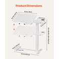 thumbnail image 3 of KFFKFF Table au-Dessus du Lit, Table d'Appoint Mobile avec Plateau Rabattable et 4 Roues Cachées, Bureau Roulant pour Portable à Hauteur et Angle Réglables avec Porte-Gobelet, 3 of 9