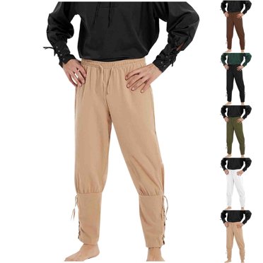 Styesk Pantalon pour Hommes, Pantalon Rétro Chevalier à Bretelles, Style Médiéval, Long