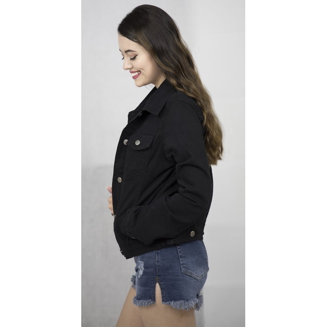 Veste en Denim Basique pour Femmes à Boutons, Manches Longues, Vestes en Jean Extensibles pour Dames
