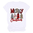 thumbnail image 1 of Haut de Sapin de Noël Femme Décontracté Col Rond Manches Courtes T-shirt Imprimé Sapin de Noël Haut, 1 of 7